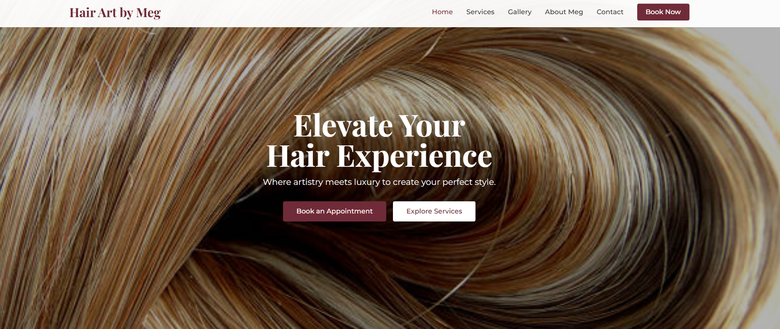 Hair Art by Meg website